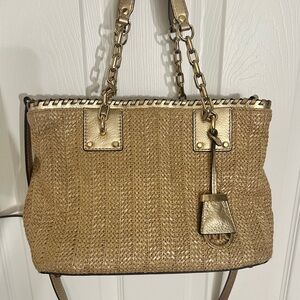 MICHAEL Michael Kors Gold Purse Handbag. 11x8x4.5”
